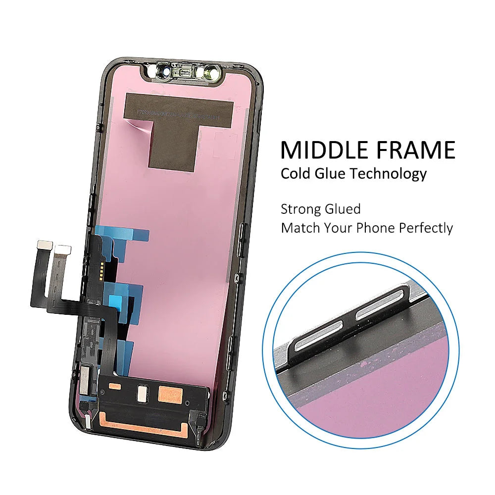 100% Excellent OLED Pantalla for iphone XR LCD Display Touch Screen Digitizer Assembly for iPhone XR LCD Replacement