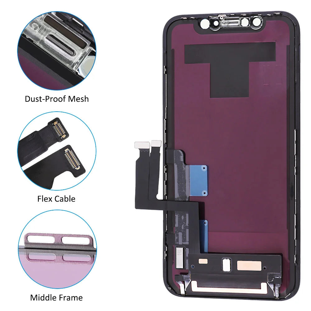 100% Excellent OLED Pantalla for iphone XR LCD Display Touch Screen Digitizer Assembly for iPhone XR LCD Replacement
