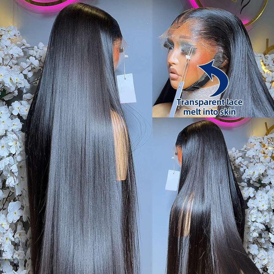 220 Density 13x4 Transparent Bone Straight 30 40 Inches 13x6 Lace Front Human Hair Wigs Brazilian Frontal Wigs For Women