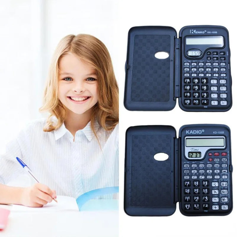 1pcs Portable Multifunctional Pocket Handheld Scientific Calculator with Clock Student School College for Mathematics Teaching
