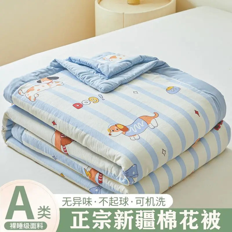 100% Cotton Summer Cooler Air-conditioning Nap Blanket Soy Fiber Comforter Quilt Core Super Soft Comfortable Antibacterial Quilt