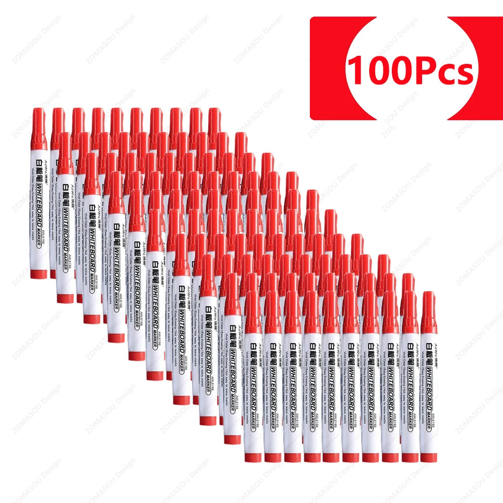 1-100pcs Erasable Whiteboard Marker Pen Blackboard Marker Teaching Chalk for Glass Ceramics Office School Art Marker Stationery