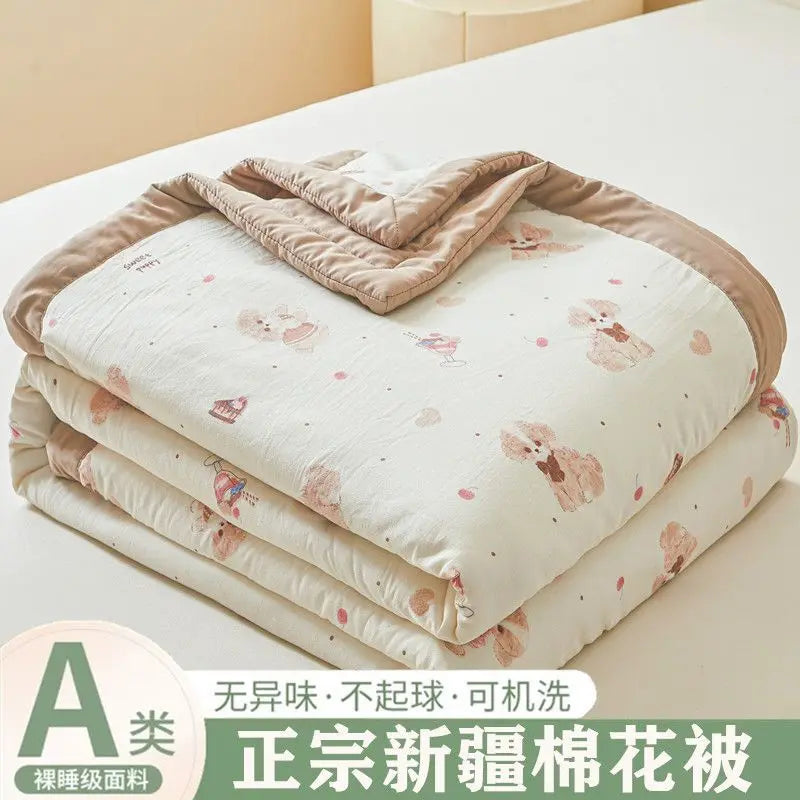 100% Cotton Summer Cooler Air-conditioning Nap Blanket Soy Fiber Comforter Quilt Core Super Soft Comfortable Antibacterial Quilt