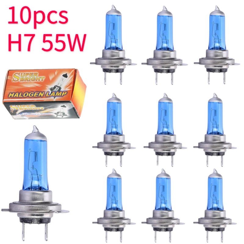 10PCS H7 12V 100W 6000K Xenon H7 Super White Halogen Car Light Source Bulbs Headlights Auto Lamp Parking Cars Phare Led Voiture