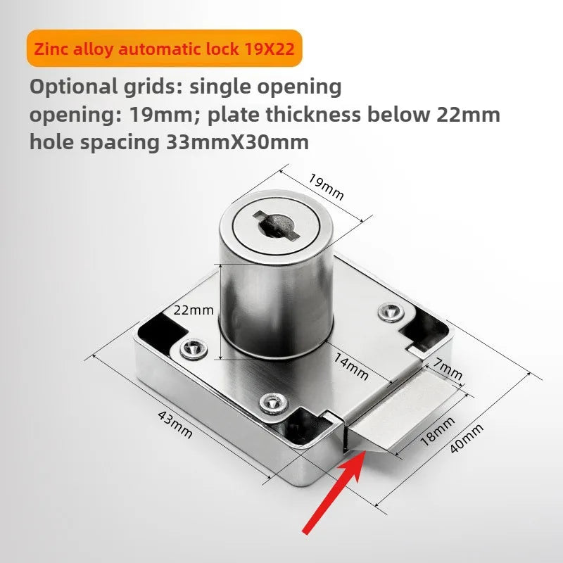 1 Set Cabinet Drawer Latch Locks Furniture Door Lock Hardware Desk Lock Wardrobe Cabinet Door Locks Bedside Bookcase Solid Lock