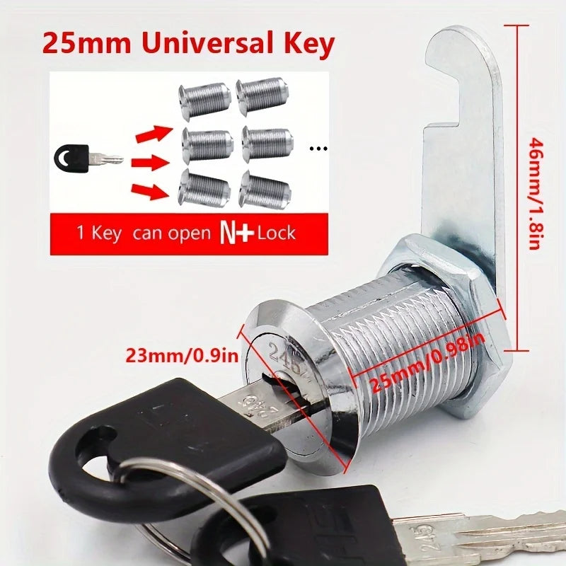 16/20/25/30/38mm Cam Lock High Quality Mail Box File Cabinet Desk Drawer Lock with 2 Keys DIY Cabinet Tools