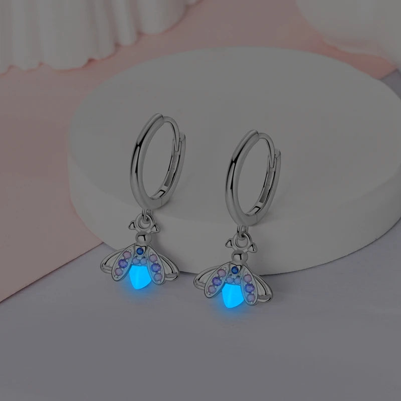 100% 925 Sterling Silver Colorful Butterfly Bee Ladybug Rainbow Flower Earrings For Women Fashion Birthday Party Jewelry Gifts