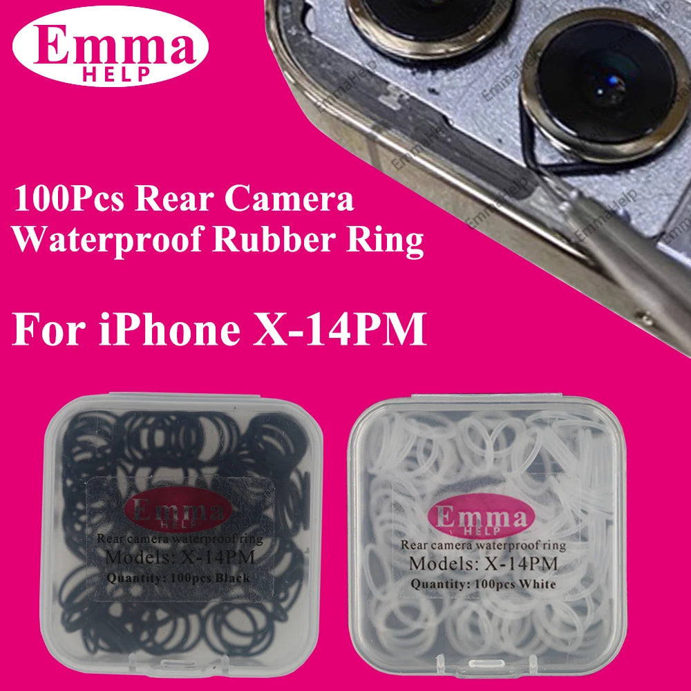100pcs Back Camera Lens WaterProof Seal Ring for iPhone 11 12 13 mini X XR XS 14 15 Pro Max Waterproof Rubber Circle Big Hold