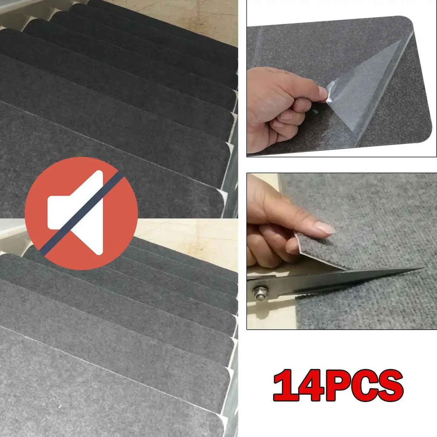 14Pcs/Set Stair Tread Carpet Mats Self-adhesive Floor Mat Door Mat Step Staircase Non Slip Pad Protection Cover Pads Home Decor