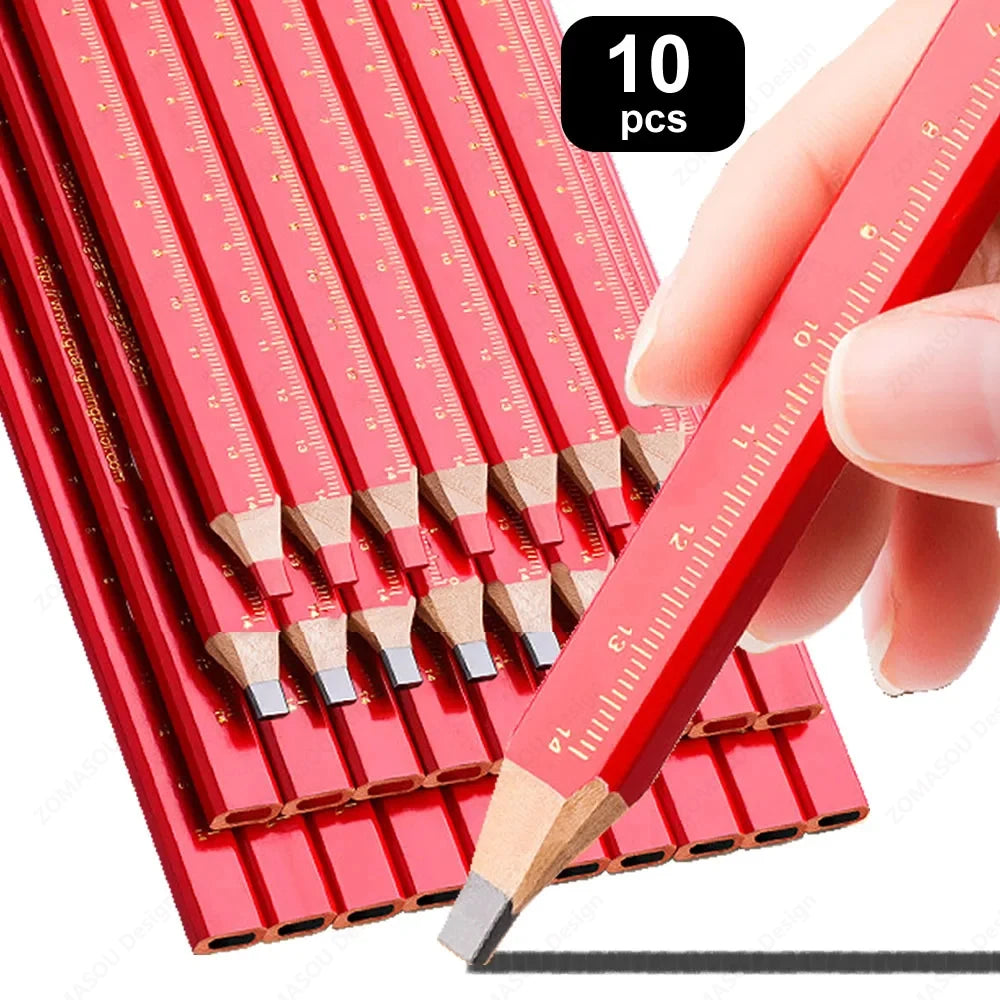 150-1Pcs Heavy Duty Octagonal Hard Black Carpenter Pencils Woodworking Pencils Site Dedicated Square for Marking Wood Concrete