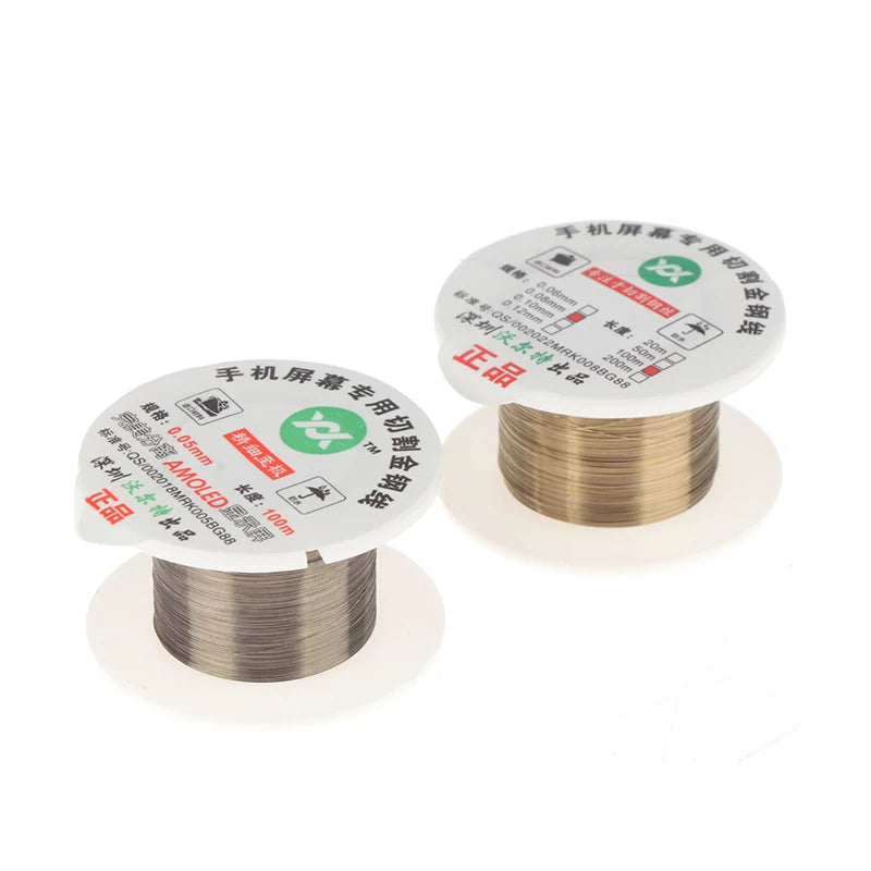 1Pcs 100M 0.04 0.05 0.06 0.08 0.1MM Alloy Steel Molybdenum Cutting Line LCD Screen Separation Diamond Wire Phone Repair Tools