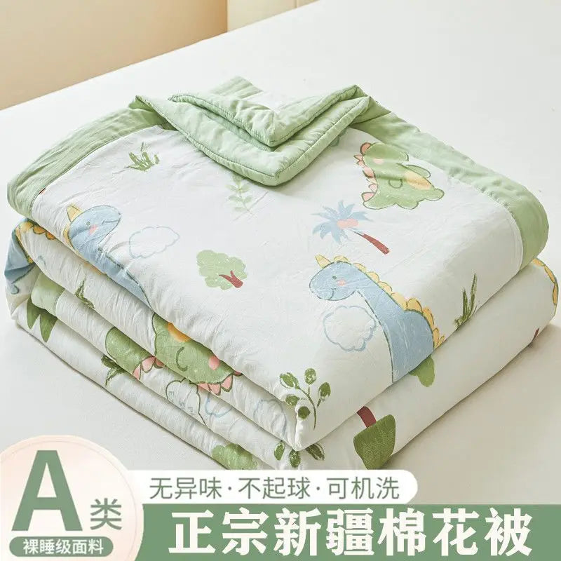 100% Cotton Summer Cooler Air-conditioning Nap Blanket Soy Fiber Comforter Quilt Core Super Soft Comfortable Antibacterial Quilt