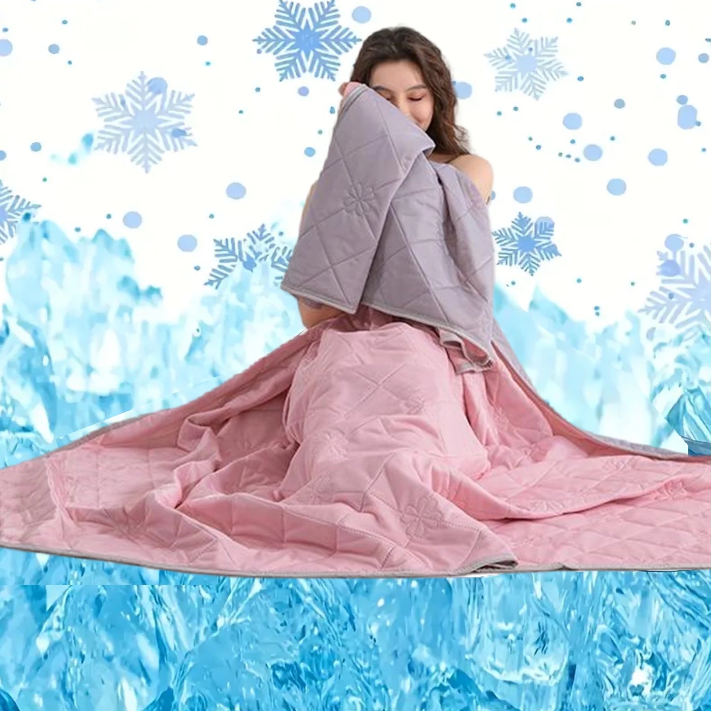 1pc Solid Color High-Quality Summer Cooling Blanket, Lightweight, Breathable & Skin-Friendly for Hot Sleepers,Bedding 냉감이불/여름이불