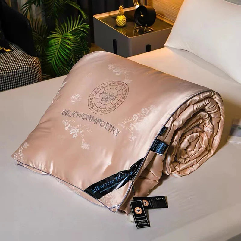 100% silk quilt natural mulberry silk spring autumn comforter thickened winter warm blanket fashion high end summer silk quilt