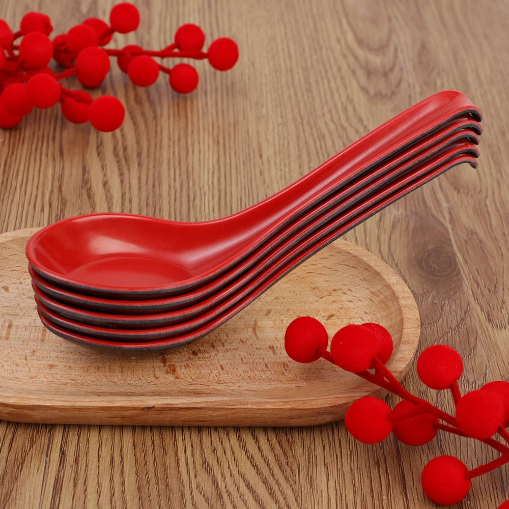 1/5/10pcs Mighty Porcelain Anti-Shock Spoons Japanese Rice Spoon Dumplings Porridge Soup Spoon Restaurant Bar Kitchen Cutlery