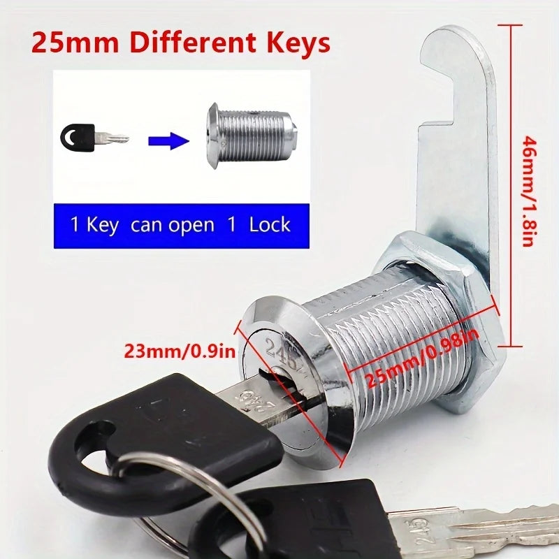 16/20/25/30/38mm Cam Lock High Quality Mail Box File Cabinet Desk Drawer Lock with 2 Keys DIY Cabinet Tools
