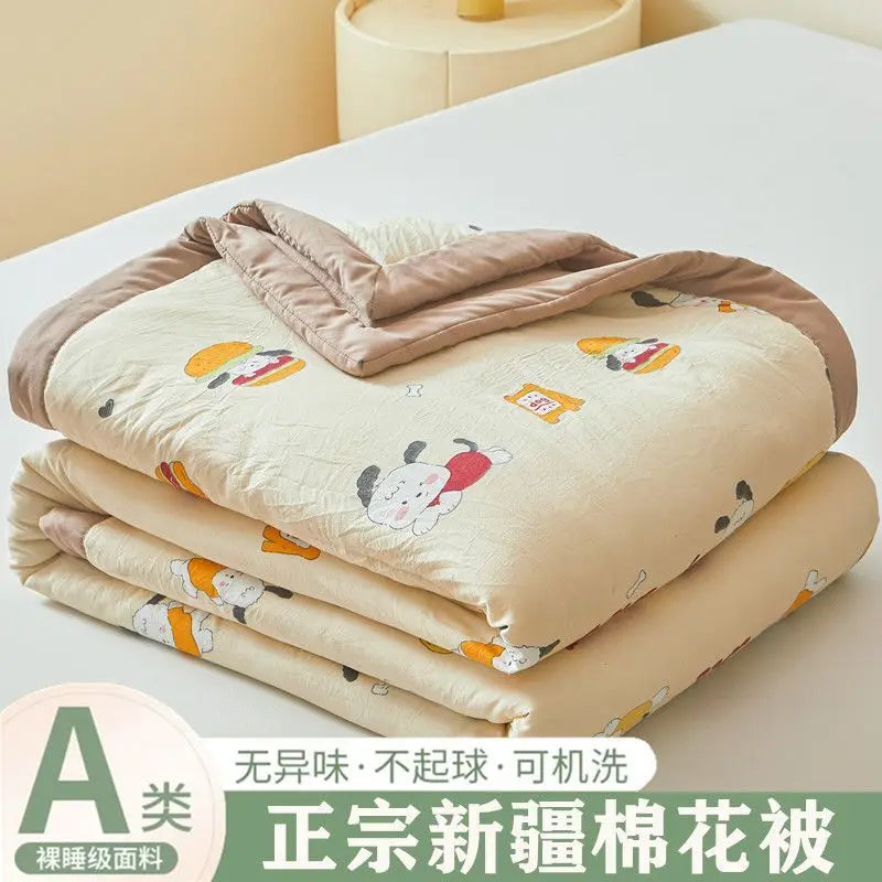100% Cotton Summer Cooler Air-conditioning Nap Blanket Soy Fiber Comforter Quilt Core Super Soft Comfortable Antibacterial Quilt