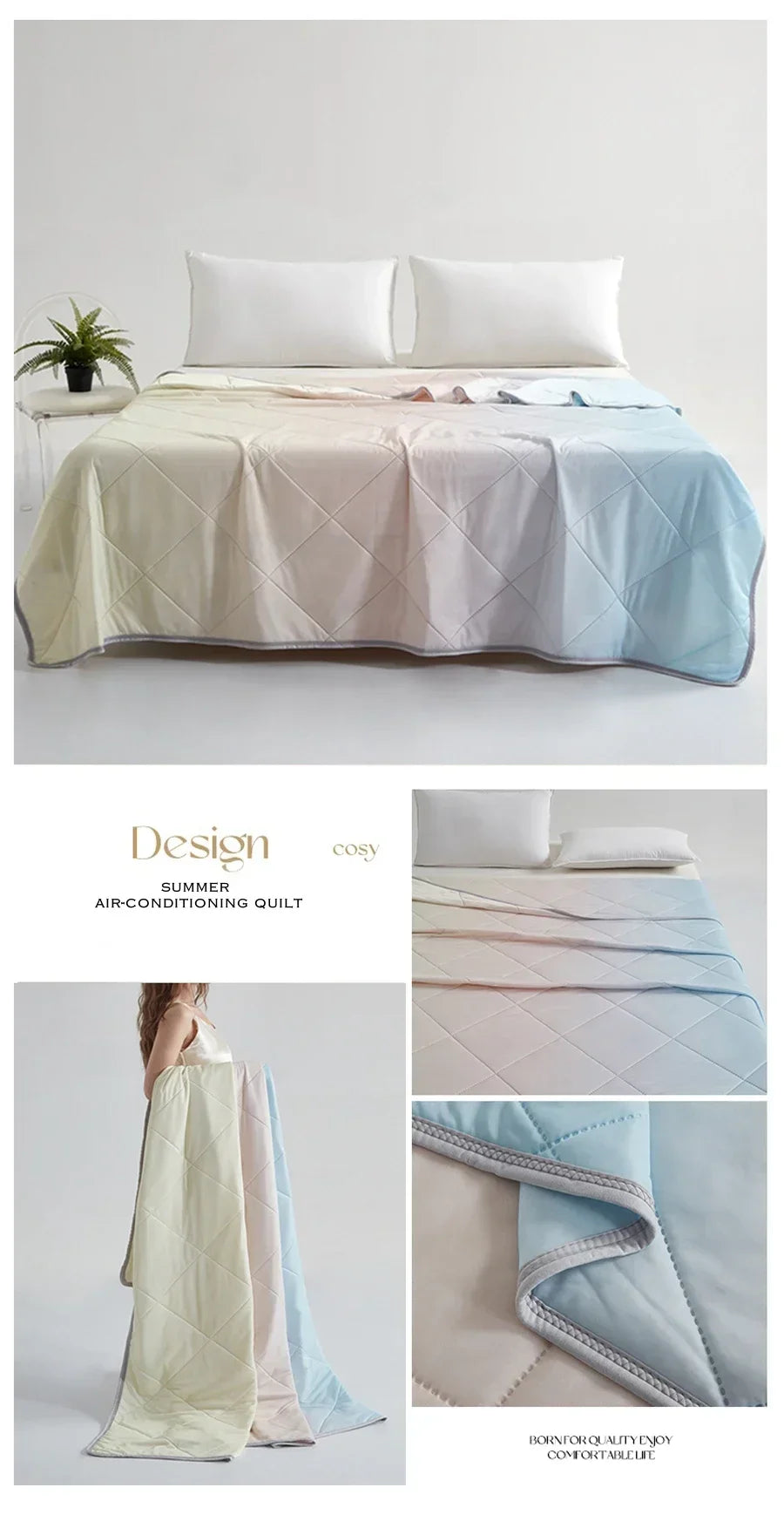 1PC High Quality Pure Color Cooling Blankets Lightweight, Breathable Summer Quilt with Double Side Cold Cooling Fabric 여름이불