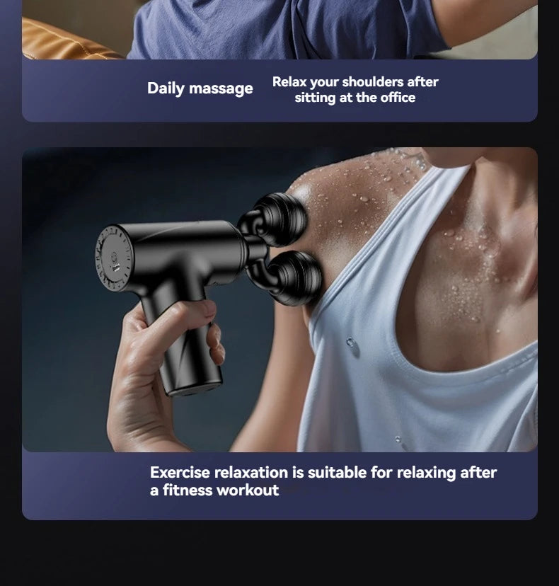 Double headed fascia gun, high-power massage gun to relax muscles, essential for office workers to relieve fatigue fascia gun