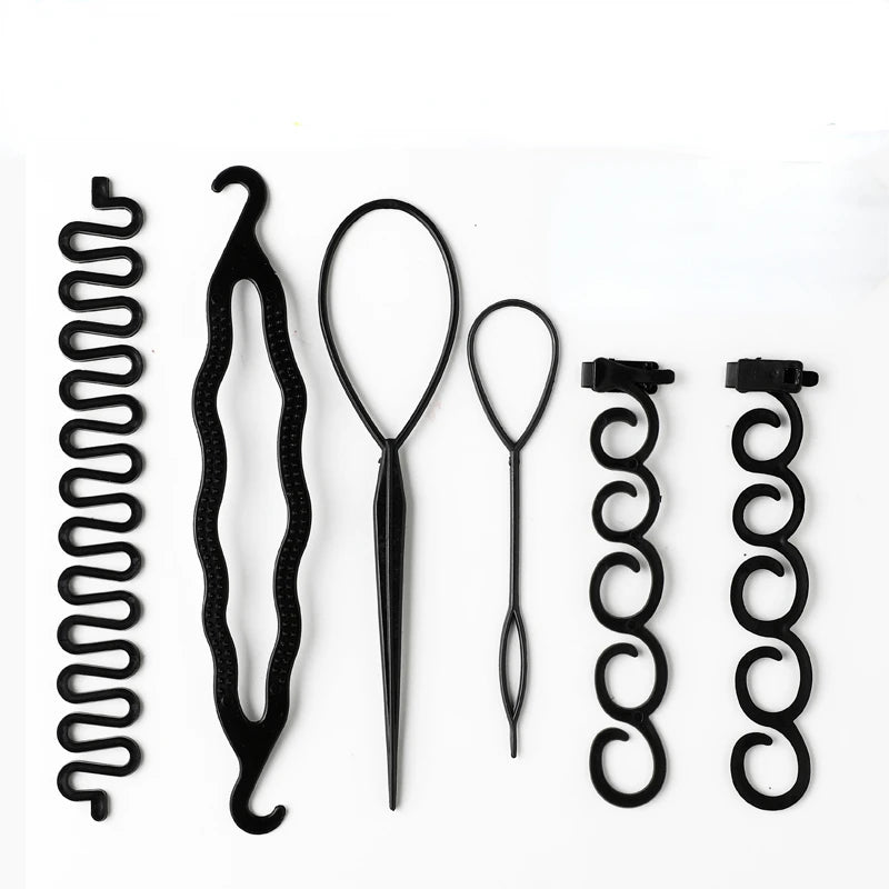 1/2/3/4pcs/set Ponytail Hair Styling Tools Ponytail Holder Topsy Loops Hair Bun Maker Braids Beauty Makeup Hairdressing Braiders