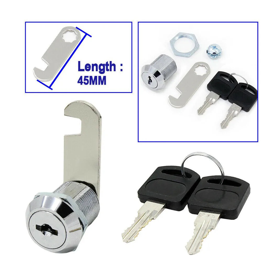 16/20/25/30mm Cam Lock Door Barrel Drawer Cabinet Mail Box Locker Cupboard + 2 Keys Cabinet Office Desk Letter Box Cam Locks