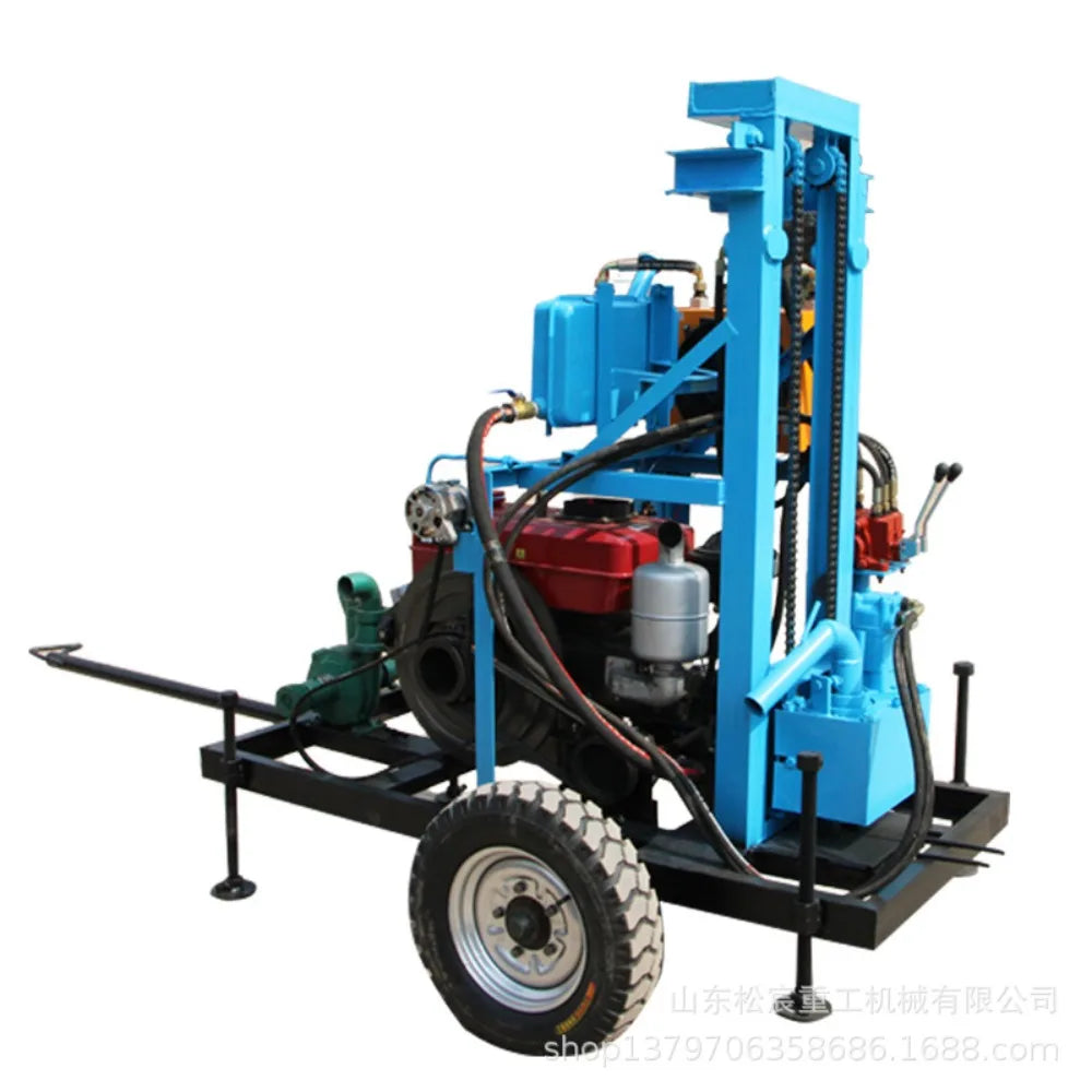 100m 150m Portable Water Well Drilling Rig Machine Small Diesel Water Well Drill Machines Trailer-mounted Factory Direct Sales