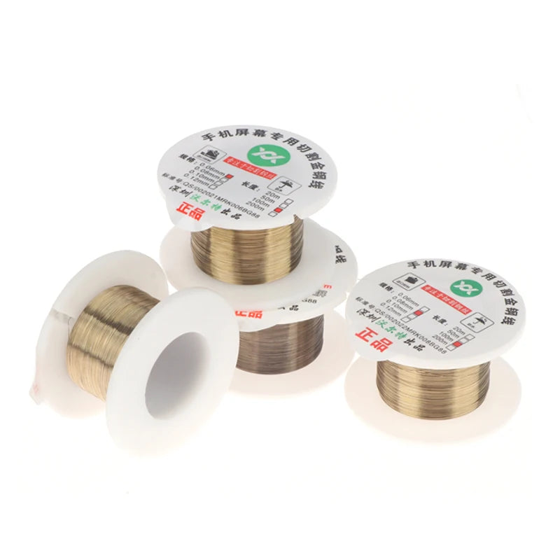 1Pcs 100M 0.04 0.05 0.06 0.08 0.1MM Alloy Steel Molybdenum Cutting Line LCD Screen Separation Diamond Wire Phone Repair Tools