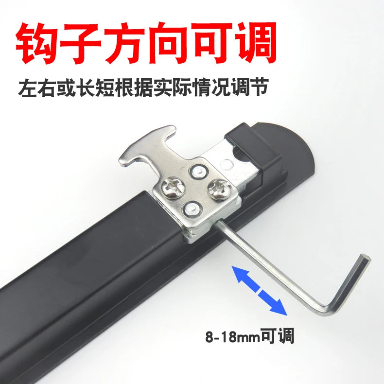 1set of zinc alloy 90 type sliding door lock buckle strip double-sided lock broken bridge aluminum alloy door hook lock with key