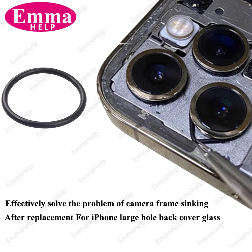 100pcs Back Camera Lens WaterProof Seal Ring for iPhone 11 12 13 mini X XR XS 14 15 Pro Max Waterproof Rubber Circle Big Hold