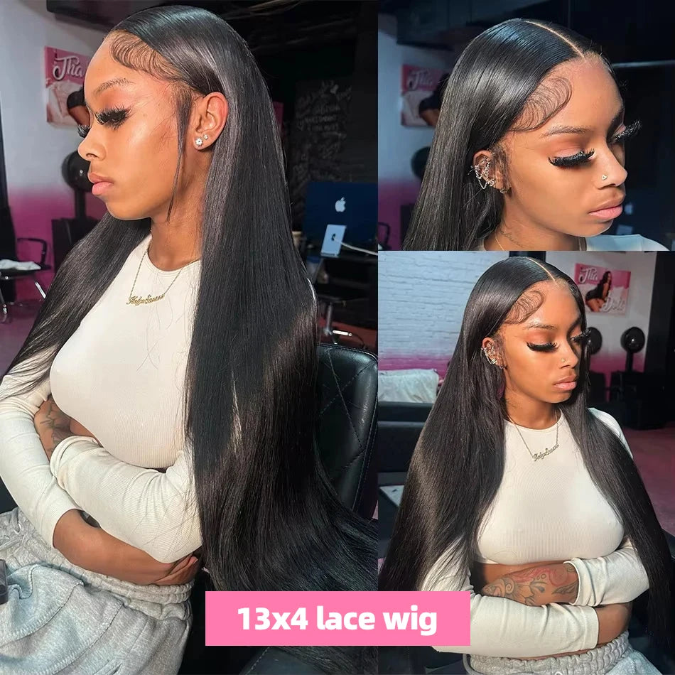 220 Density 13x4 Transparent Bone Straight 30 40 Inches 13x6 Lace Front Human Hair Wigs Brazilian Frontal Wigs For Women