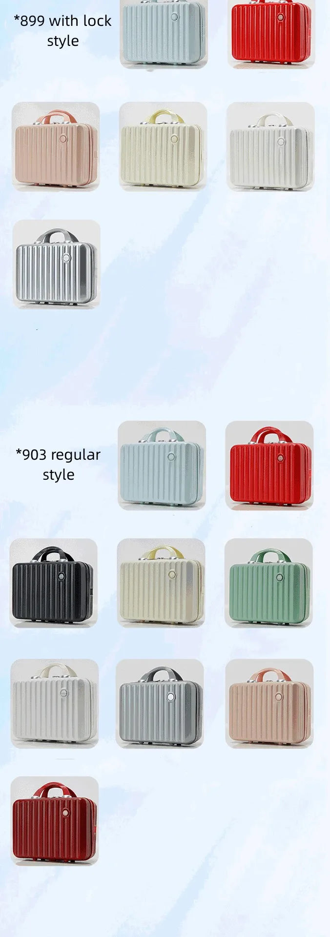 16 Inch Large Capacity Portable Lightweight Luggage Case Female Zipper Lock Cosmetics Storage Bag Small Boarding Mini Suitcase
