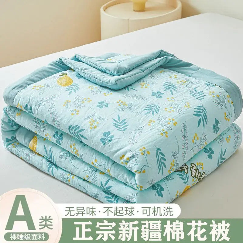 100% Cotton Summer Cooler Air-conditioning Nap Blanket Soy Fiber Comforter Quilt Core Super Soft Comfortable Antibacterial Quilt