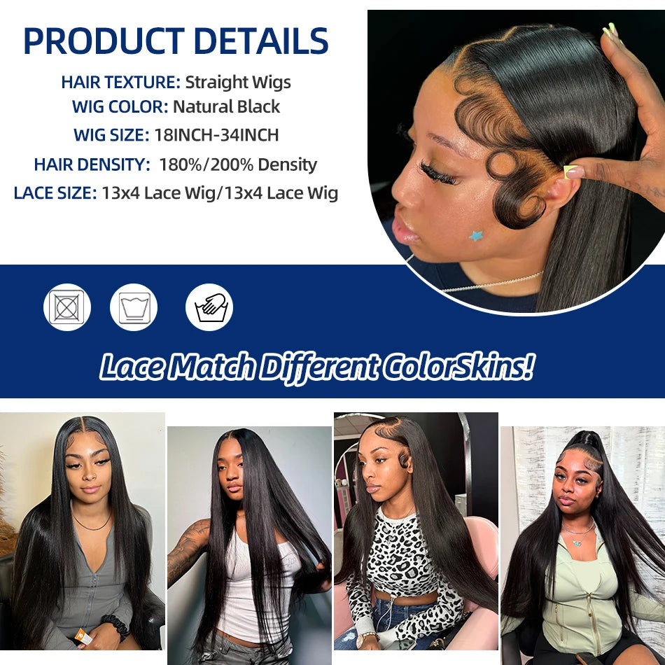 220 Density 13x4 Transparent Bone Straight 30 40 Inches 13x6 Lace Front Human Hair Wigs Brazilian Frontal Wigs For Women