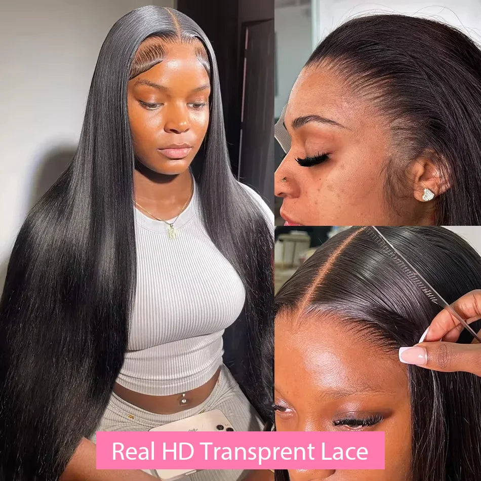 220 Density 13x4 Transparent Bone Straight 30 40 Inches 13x6 Lace Front Human Hair Wigs Brazilian Frontal Wigs For Women