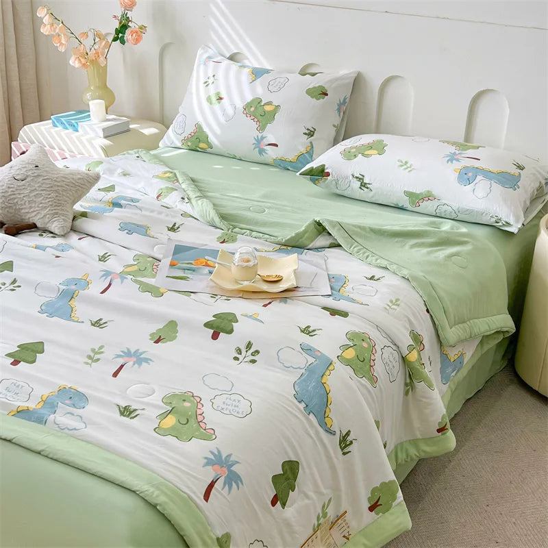 100% Cotton Inside and Outside Summer Quilt Lightweight Ultra Soft Thin Quilt Air Conditioning Quilts Pure Cotton Blanket Ins