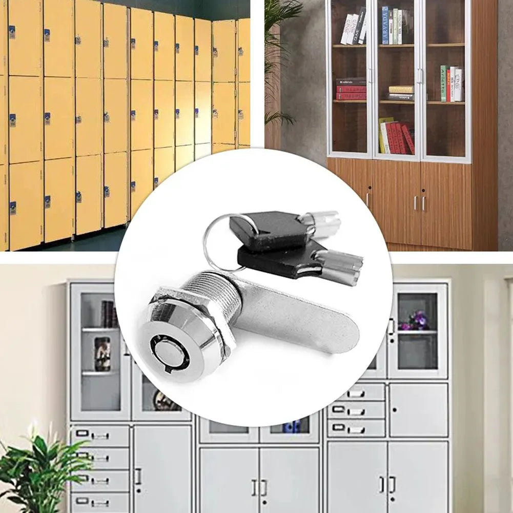 16/20mm MailBox Locker Cupboard Cam Lock Door Drawer Cabinet + 2 Keys Furniture Locks Drawer DIY Cabinet Tools