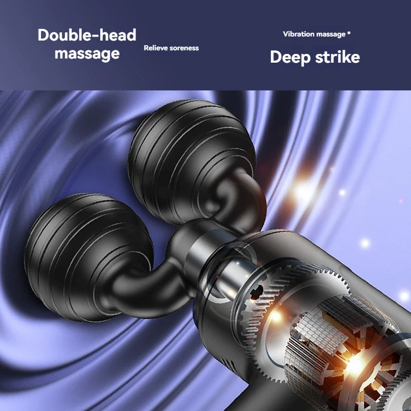 Double headed fascia gun, high-power massage gun to relax muscles, essential for office workers to relieve fatigue fascia gun