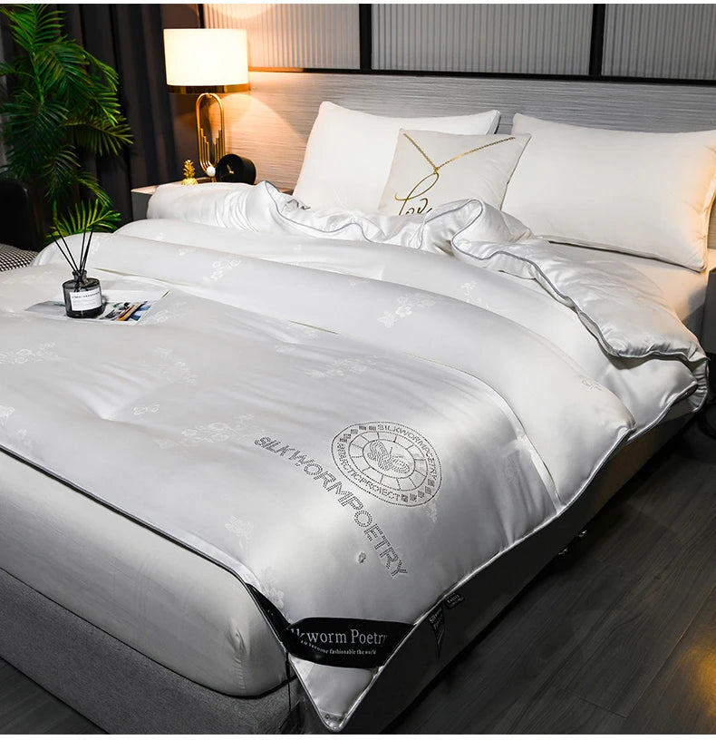 100% Mulberry silk quilt real silk spring autumn quilt thickened winter quilt cool high end warm comforter conditioning blanket