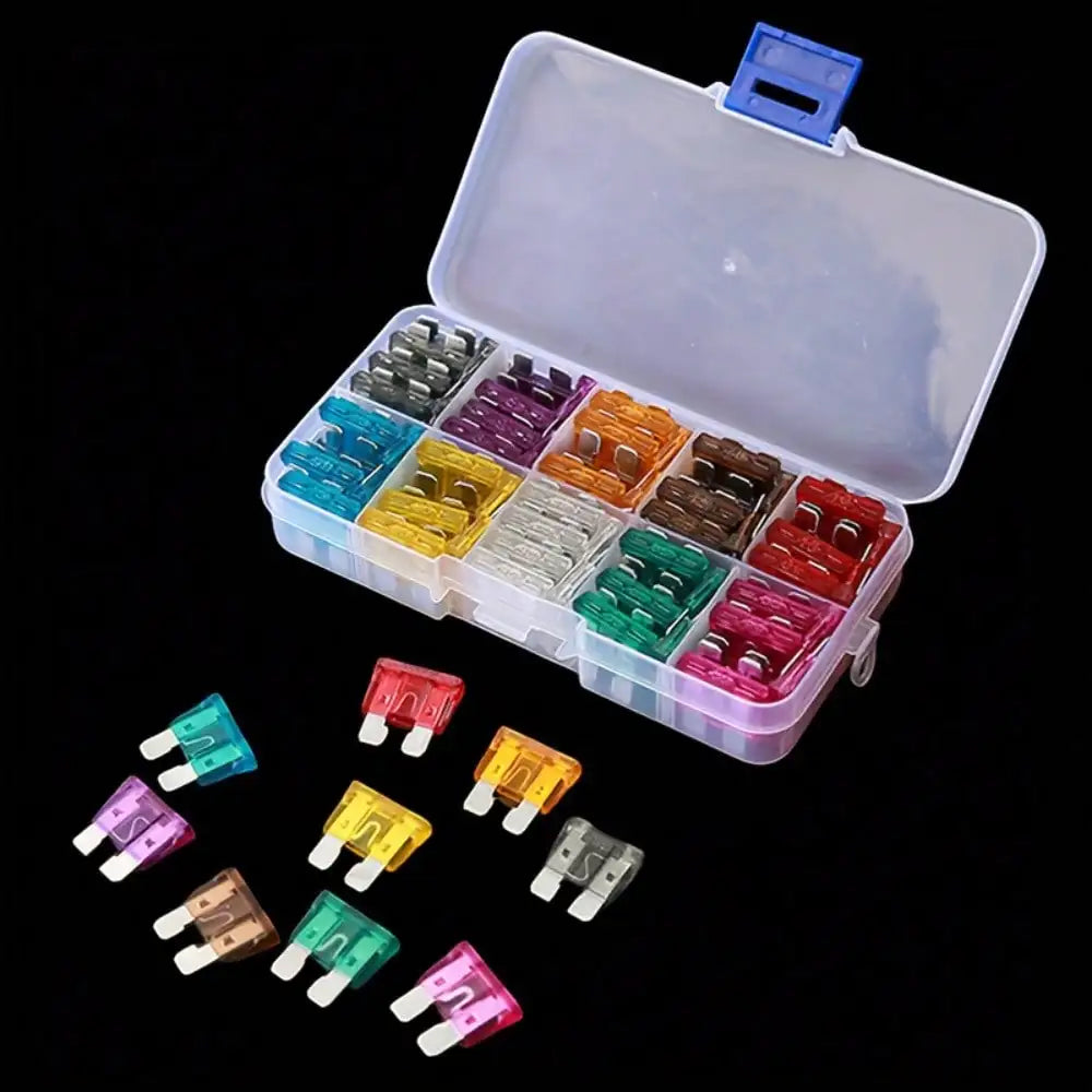 "Universal Fit" 140-Piece Automotive Fuse Kit With Clip - Assorted Sizes 2A To 40A, Aluminum Alloy, For Cars & Trucks