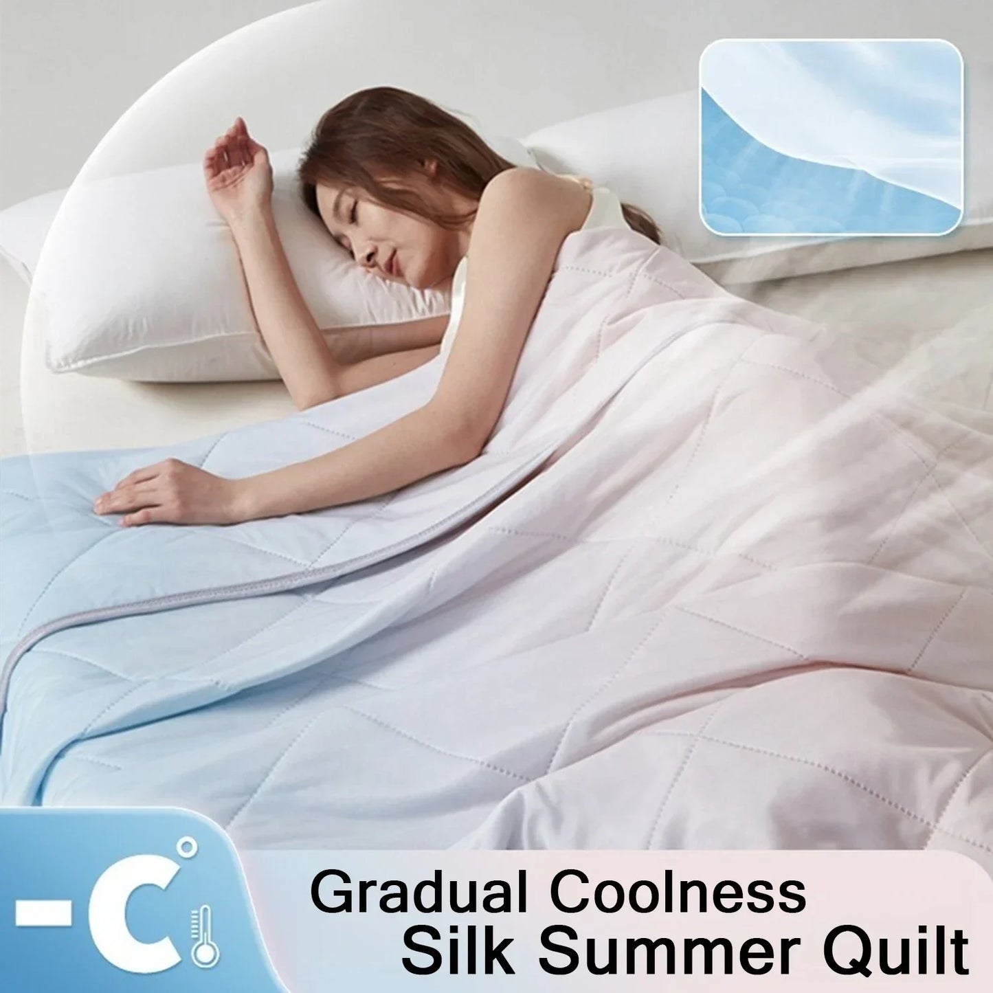 1PC High Quality Pure Color Cooling Blankets Lightweight, Breathable Summer Quilt with Double Side Cold Cooling Fabric 여름이불