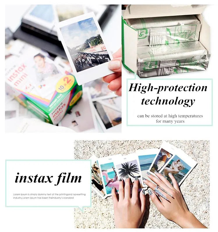 10/20/40/80/200 Sheets Fujifilm instax Mini 11 12 9 7+ 90 3 Inch White Edge Films For Instant Mini Camera 25 50s 90 Photo Paper