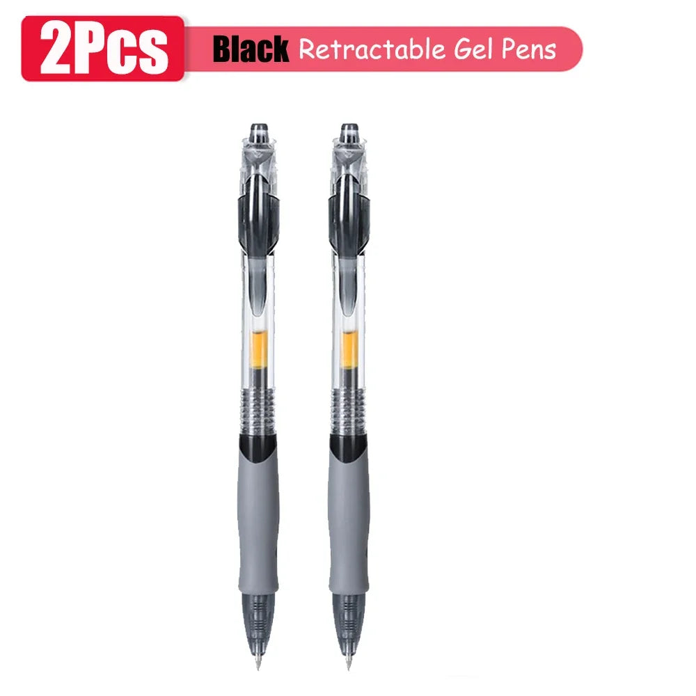 1-63Pc Retractable Gel Pens Set Black/red/blue Ink Ballpoint for Writing 0.5mm Refills Office Accessory School Supply Stationery