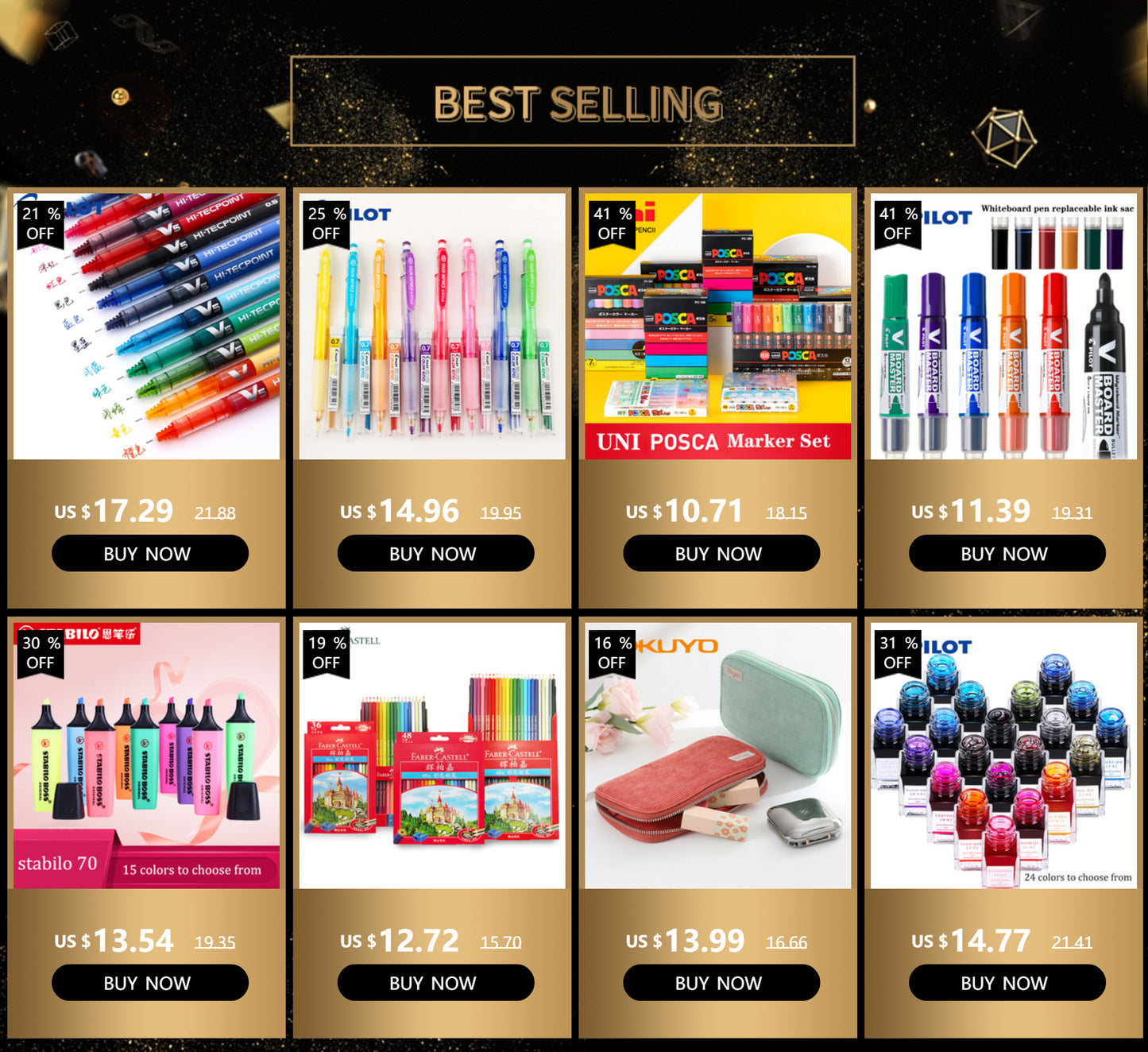 12pcs/Box Pilot HI-TEC Gel Pen Set 0.25/0.3/0.4/0.5mm Fine Point Ballpoint Pen Needle Neutral Gel Ink Black,Blue,Red BLLH-20C4