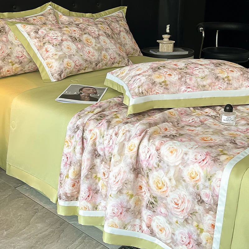 1PC Summer Quilt Korean Style Cool Quilt Flora Household Machine Washable Suitable 여름이불 Cool and Refreshing Summer Blanket