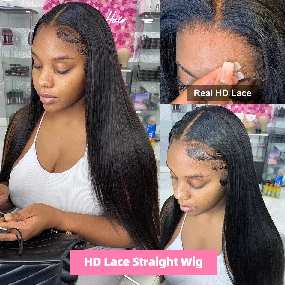 220 Density 13x4 Transparent Bone Straight 30 40 Inches 13x6 Lace Front Human Hair Wigs Brazilian Frontal Wigs For Women