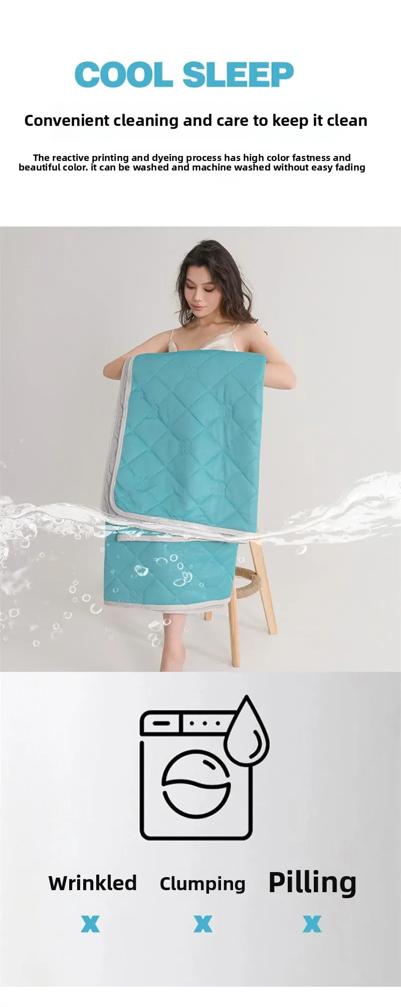 1pc Solid Color High-Quality Summer Cooling Blanket, Lightweight, Breathable & Skin-Friendly for Hot Sleepers,Bedding 냉감이불/여름이불