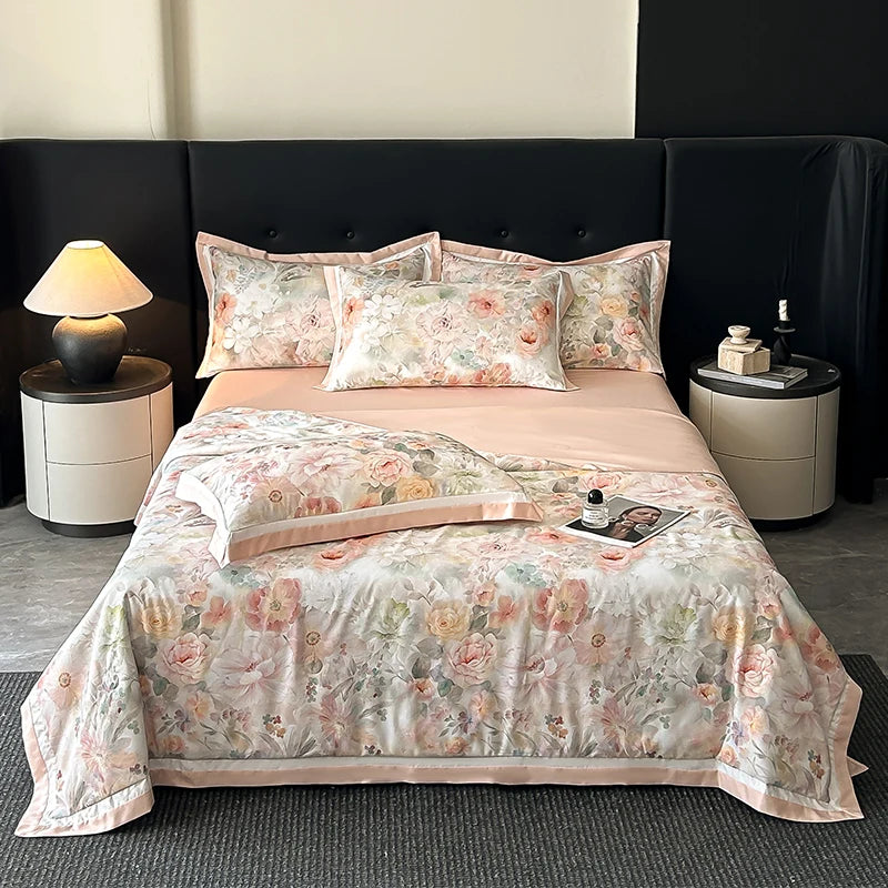 1PC Summer Quilt Korean Style Cool Quilt Flora Household Machine Washable Suitable 여름이불 Cool and Refreshing Summer Blanket
