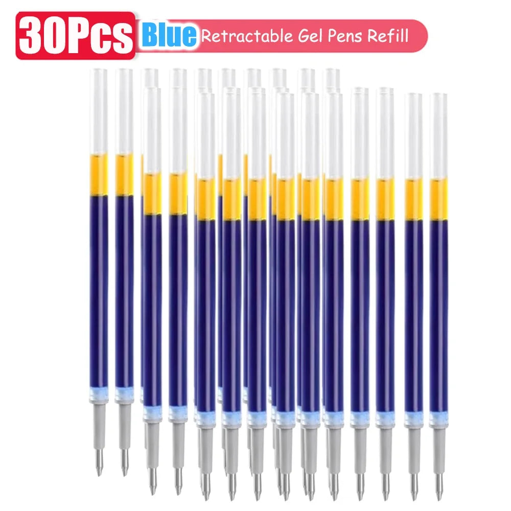 1-63Pc Retractable Gel Pens Set Black/red/blue Ink Ballpoint for Writing 0.5mm Refills Office Accessory School Supply Stationery