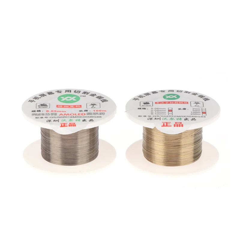 1Pcs 100M 0.04 0.05 0.06 0.08 0.1MM Alloy Steel Molybdenum Cutting Line LCD Screen Separation Diamond Wire Phone Repair Tools