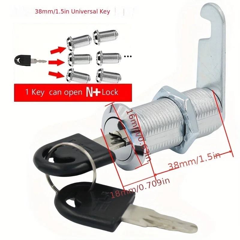 16/20/25/30/38mm Cam Lock High Quality Mail Box File Cabinet Desk Drawer Lock with 2 Keys DIY Cabinet Tools